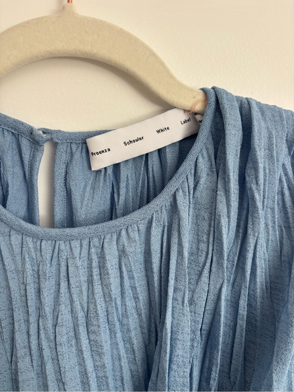Proenza Schouler Light Blue Pleated Sleeveless Top - Picture 3 of 4